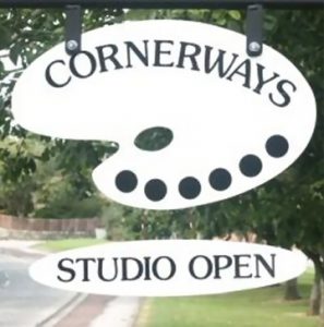 Studio open sign. Open every Friday.